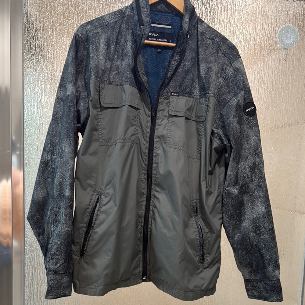 RVCA Black and Gray Windbreaker Jacket